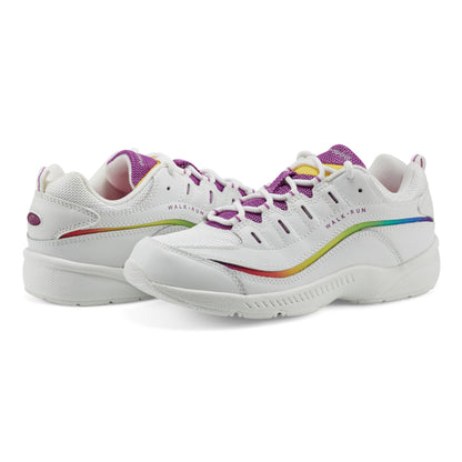 Easy Spirit Romy Walking Shoes - White/Rainbow