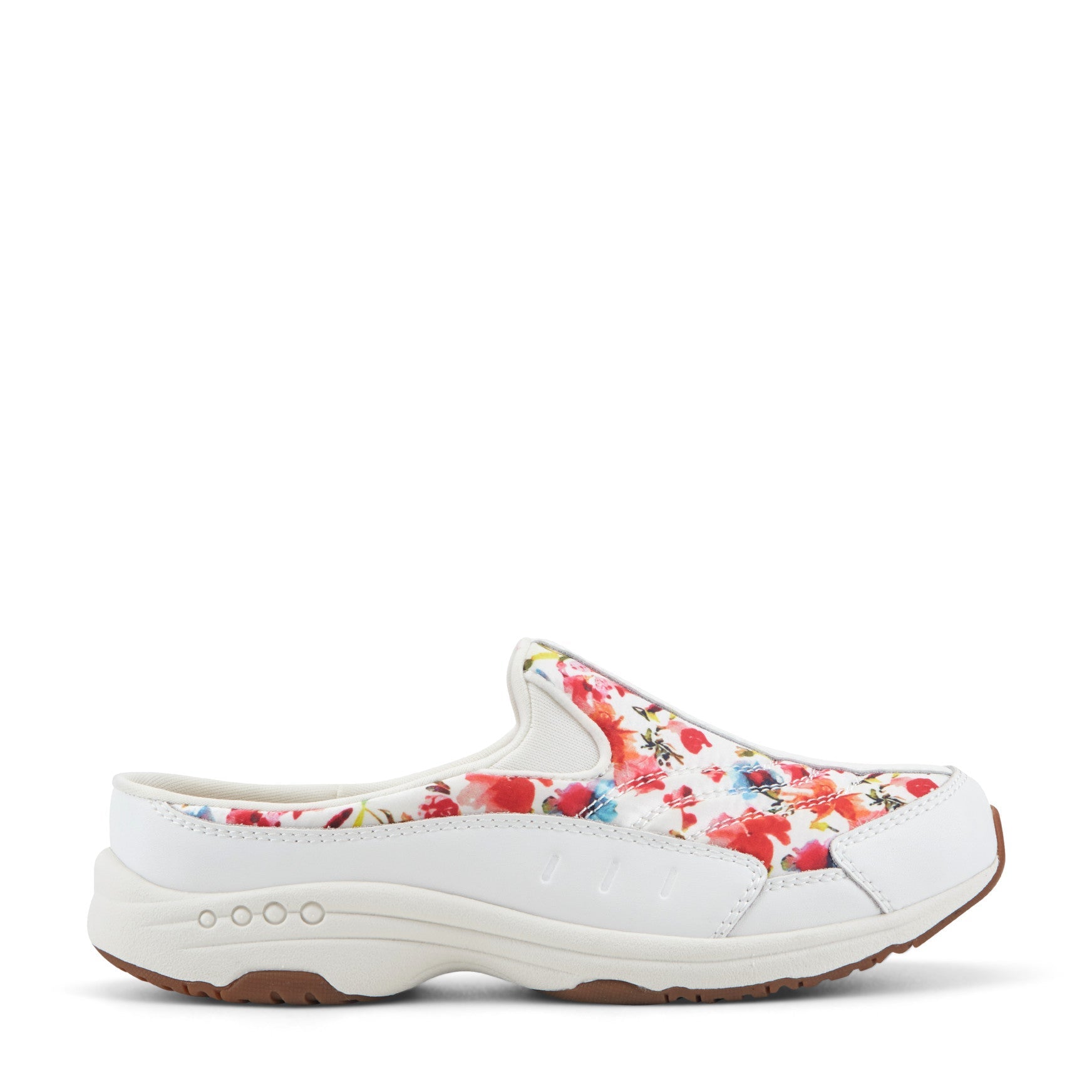 Easy Spirit Traveltime Clogs - White/Red Floral Multi
