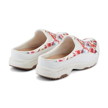 Easy Spirit Traveltime Clogs - White/Red Floral Multi