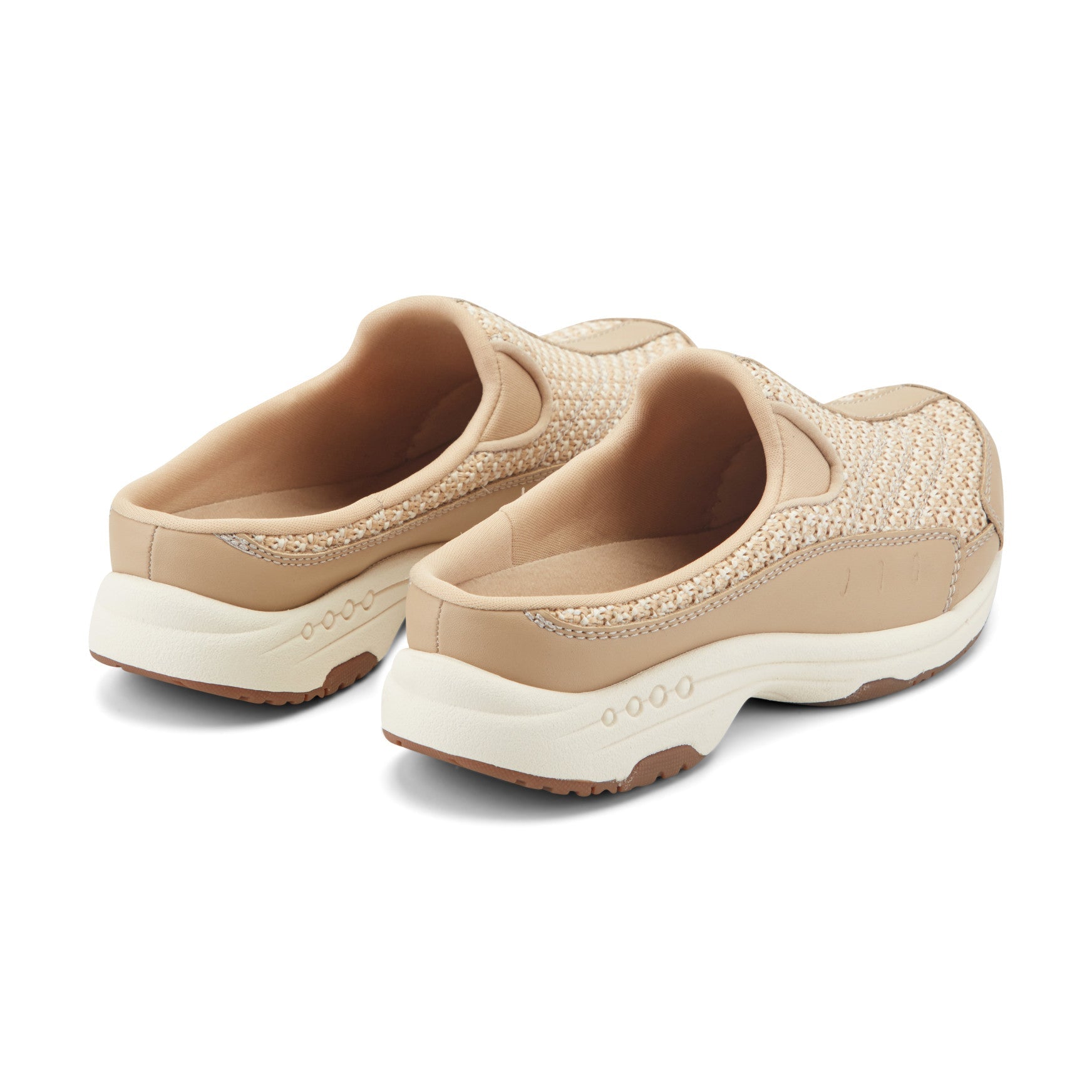 Easy Spirit Traveltime Clogs - Natural/White Raffia