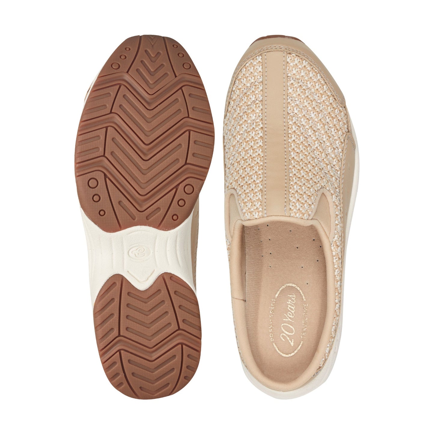 Easy Spirit Traveltime Clogs - Natural/White Raffia
