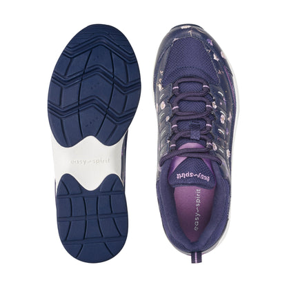 Easy Spirit Romy Walking Shoes - Navy/Purple Floral