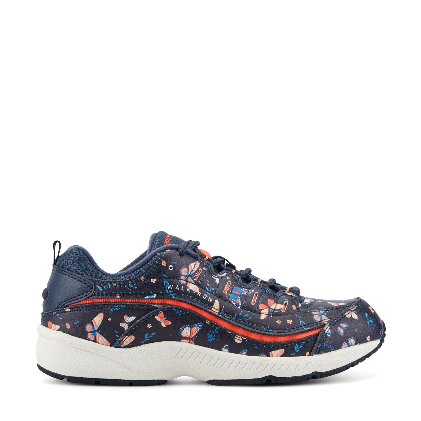 Easy Spirit Romy Walking Shoes - Navy Butterfly Print
