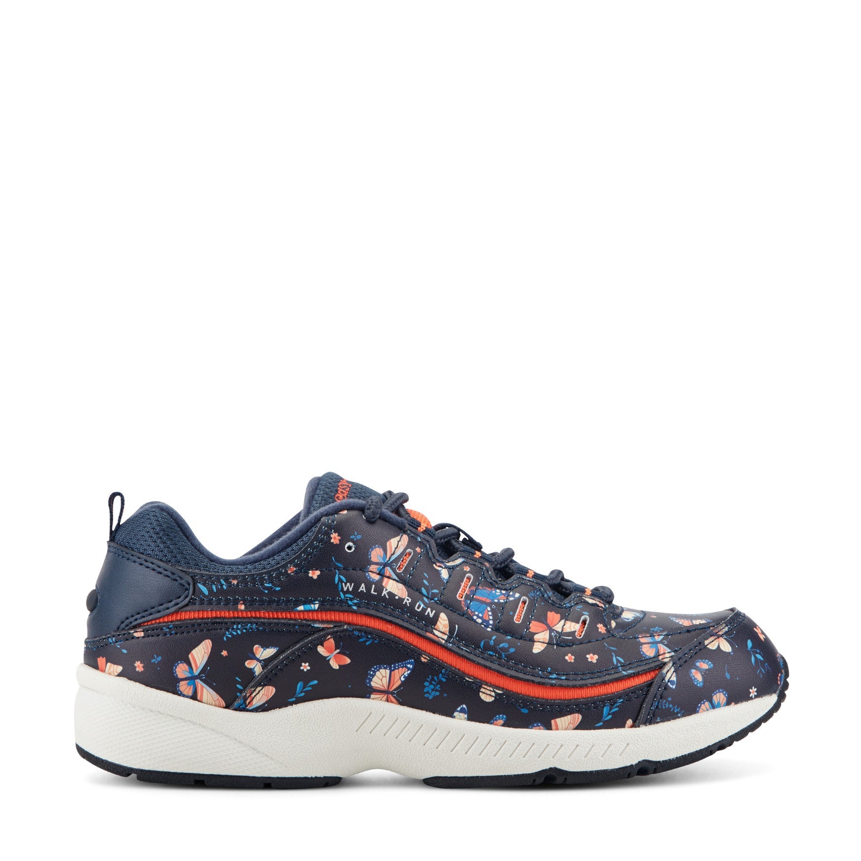 Easy Spirit Romy Walking Shoes - Navy Butterfly Print