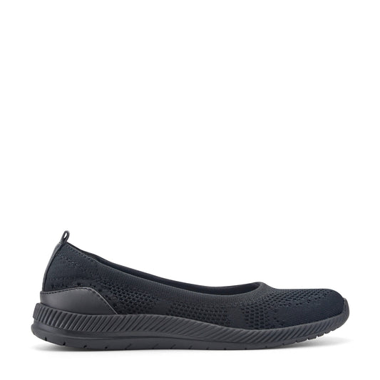Easy Spirit Glitz Walking Shoes - Black Black Knit