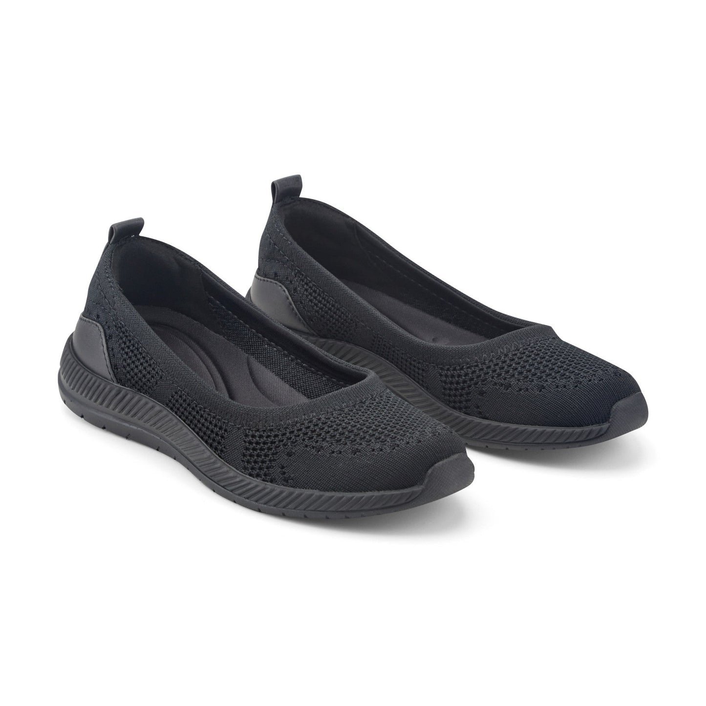 Easy Spirit Glitz Walking Shoes - Black Black Knit