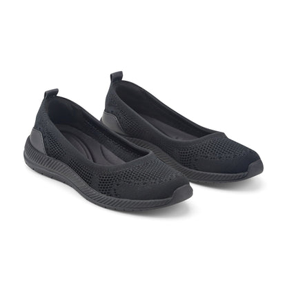 Easy Spirit Glitz Walking Shoes - Black Black Knit