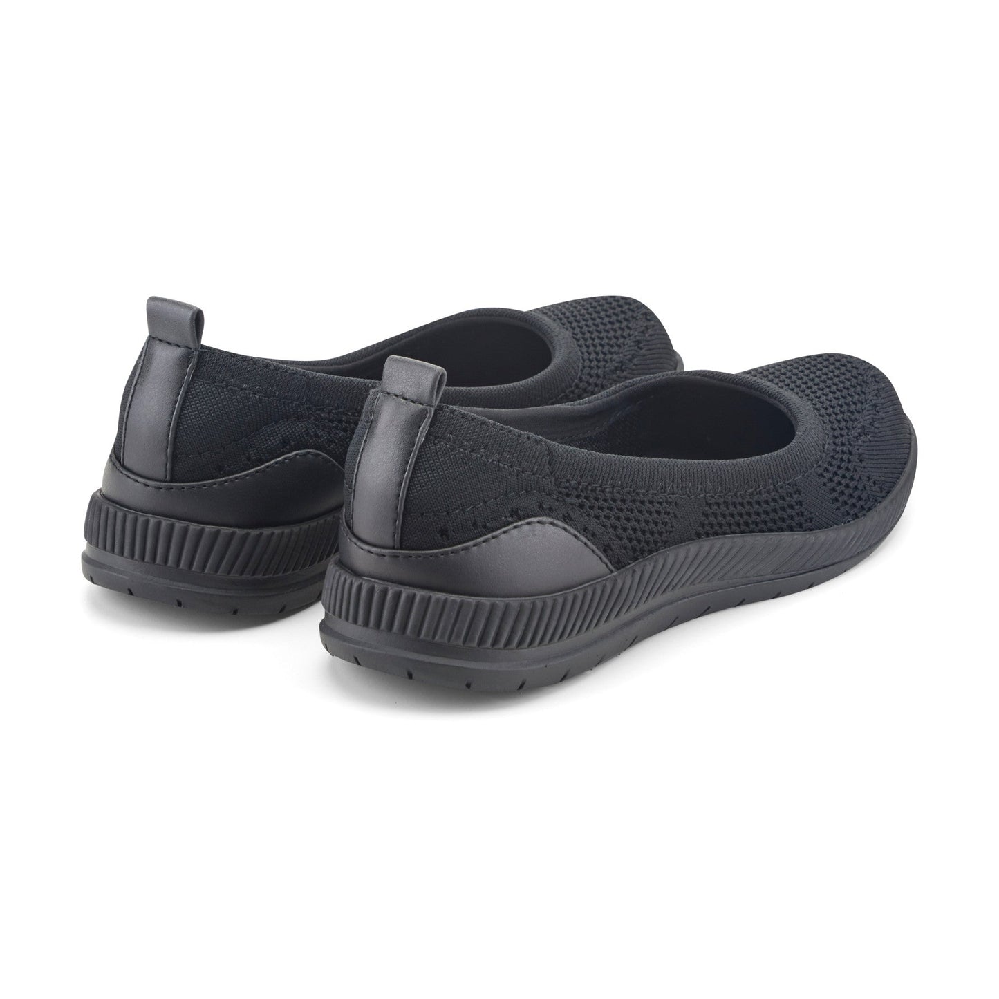 Easy Spirit Glitz Walking Shoes - Black Black Knit