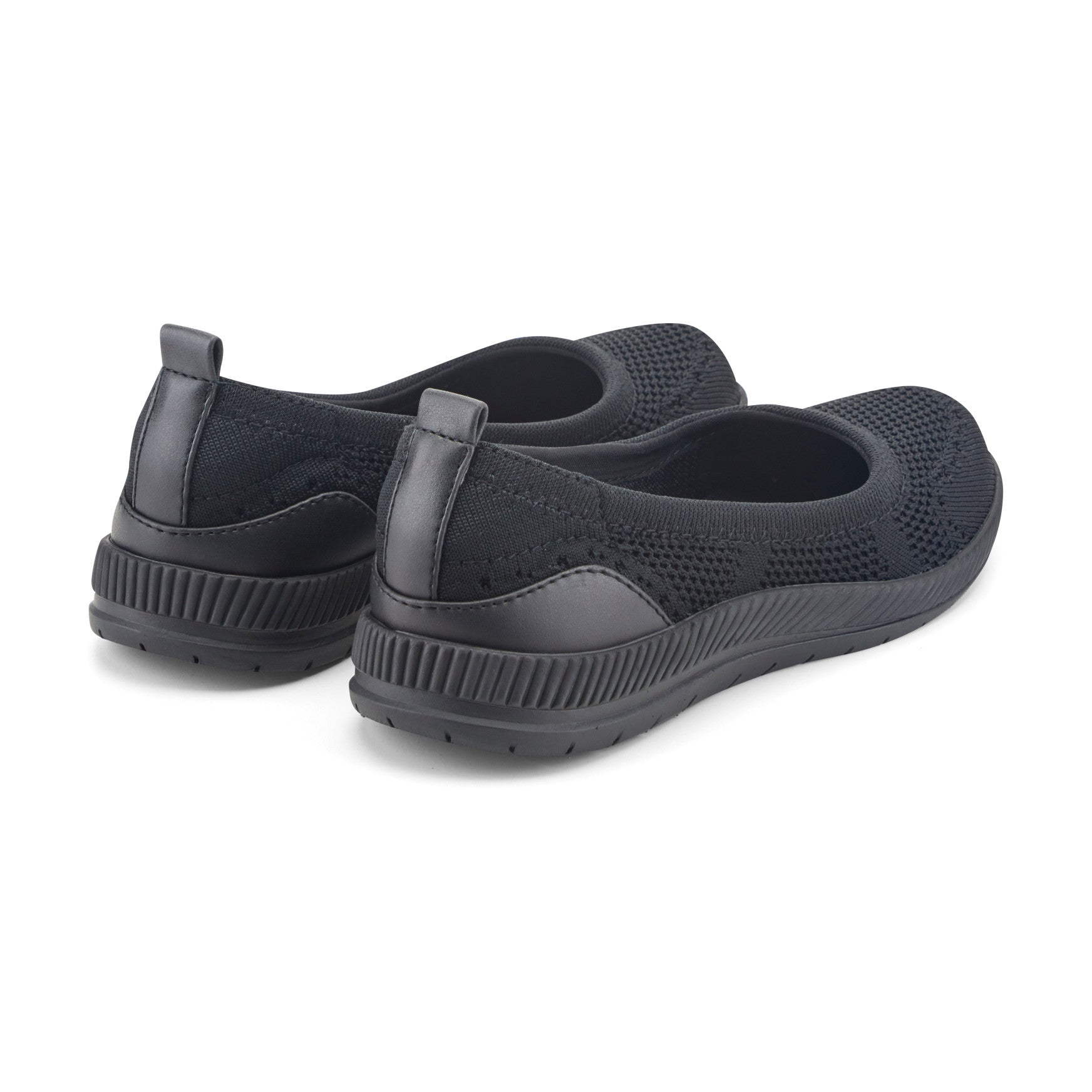 Easy Spirit Glitz Walking Shoes - Black Black Knit