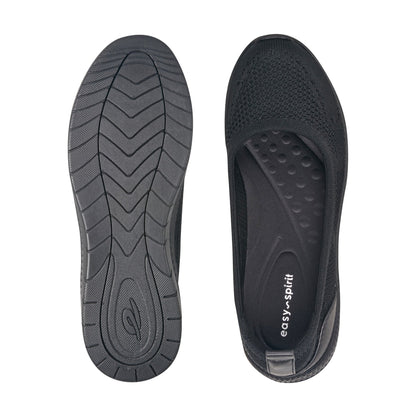 Easy Spirit Glitz Walking Shoes - Black Black Knit