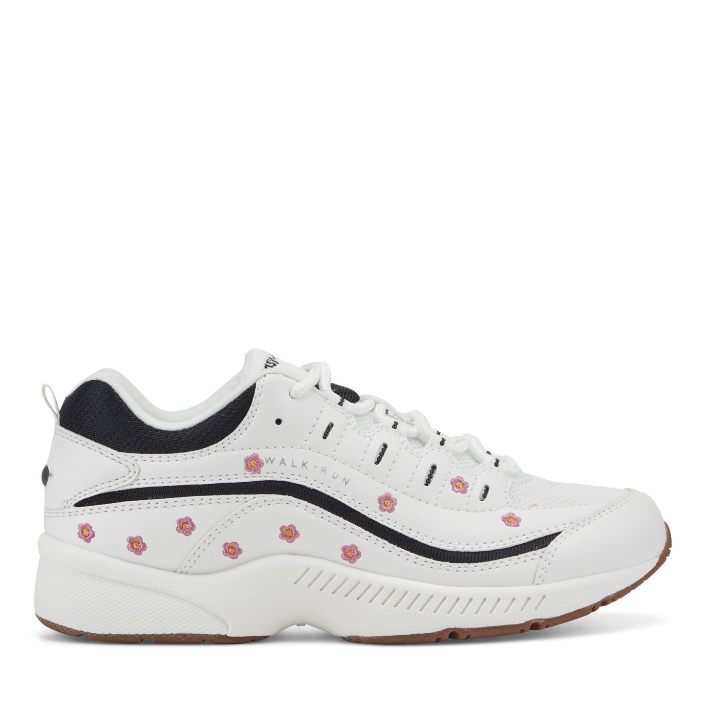 Easy Spirit Romy Walking Shoes - White/Pink Floral