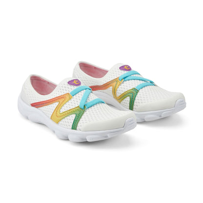 Easy Spirit Riptide Clogs - White/Rainbow