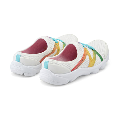 Easy Spirit Riptide Clogs - White/Rainbow