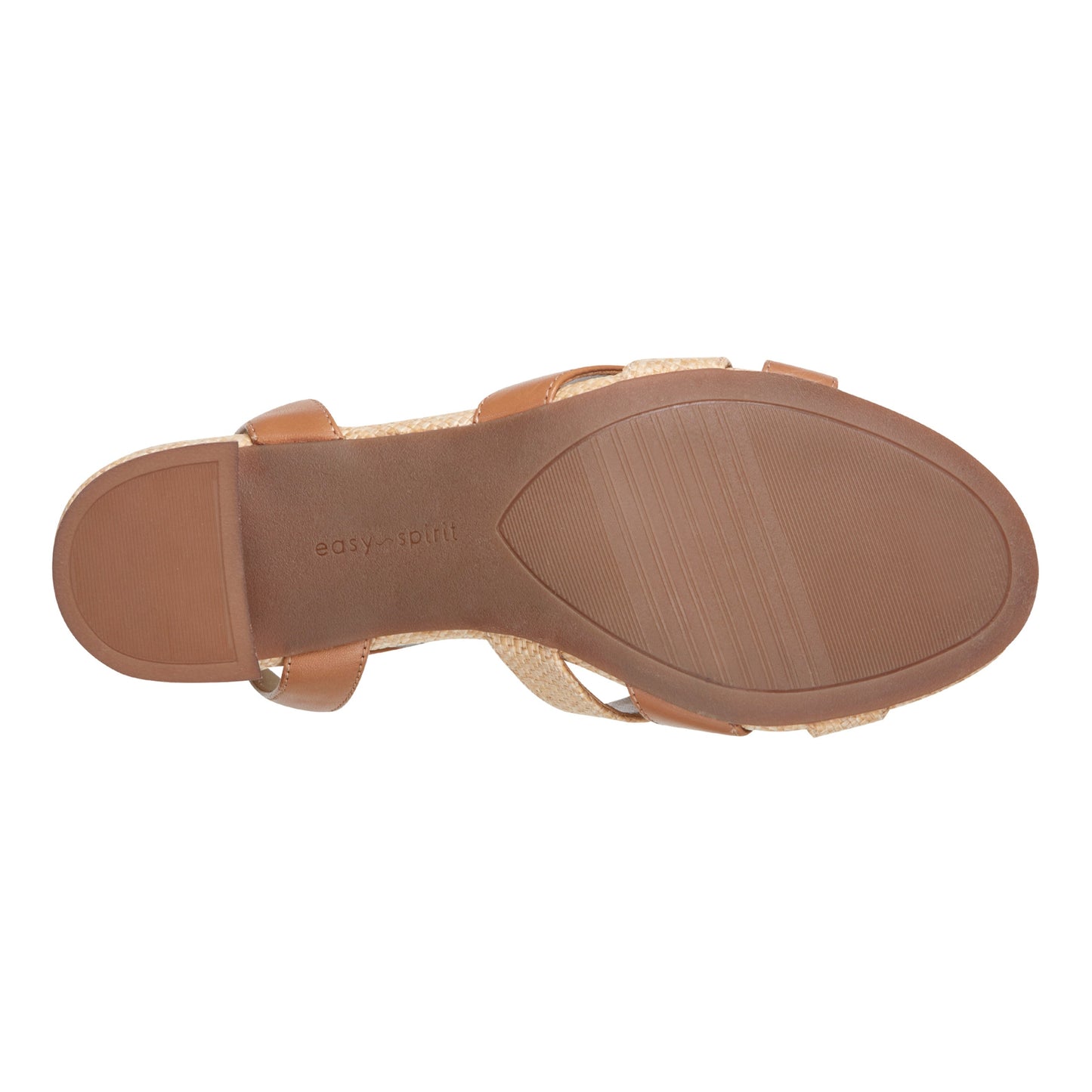 Easy Spirit Delicia Block Heel Dress Sandals - Dark Natural Leather/Raffia