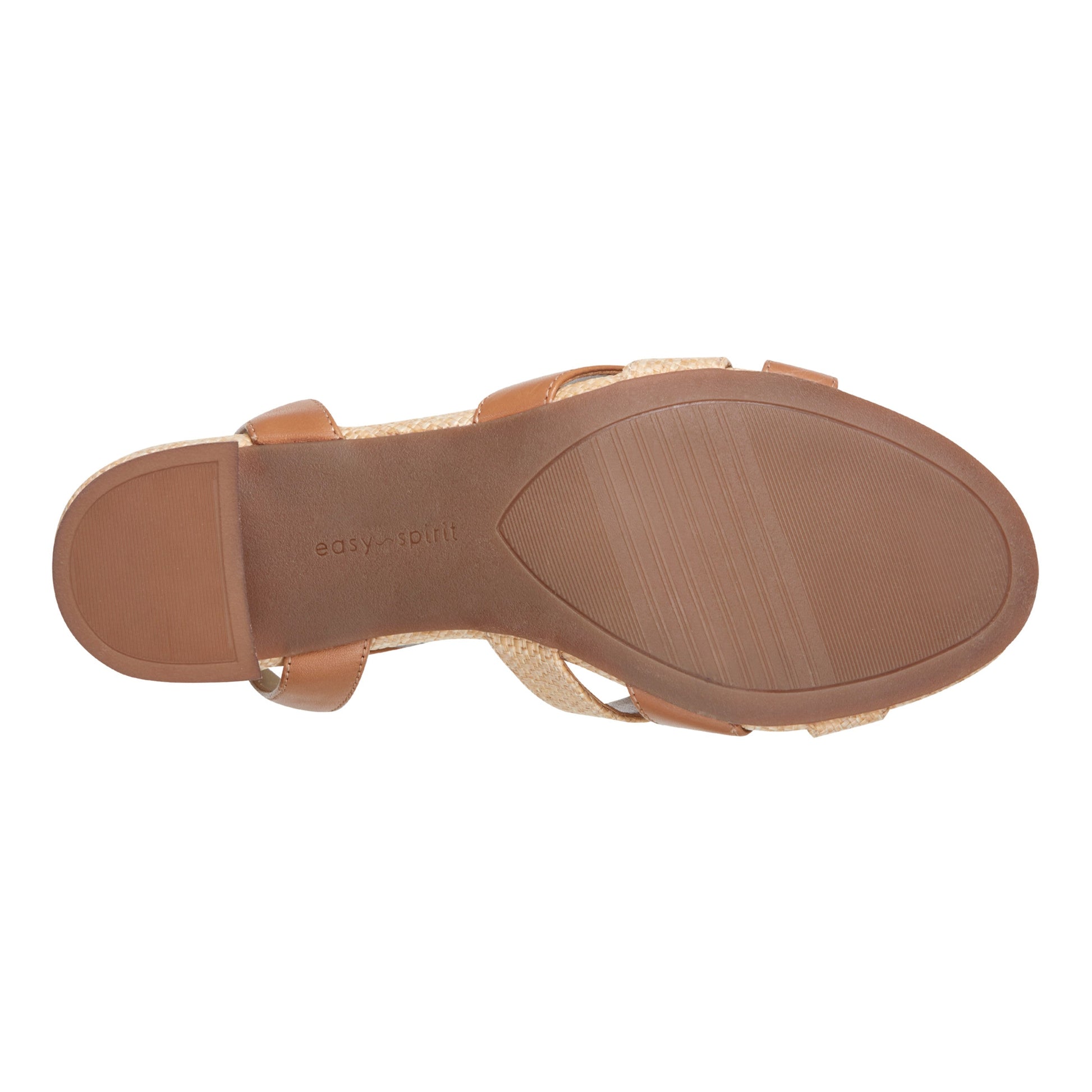 Easy Spirit Delicia Block Heel Dress Sandals - Dark Natural Leather/Raffia