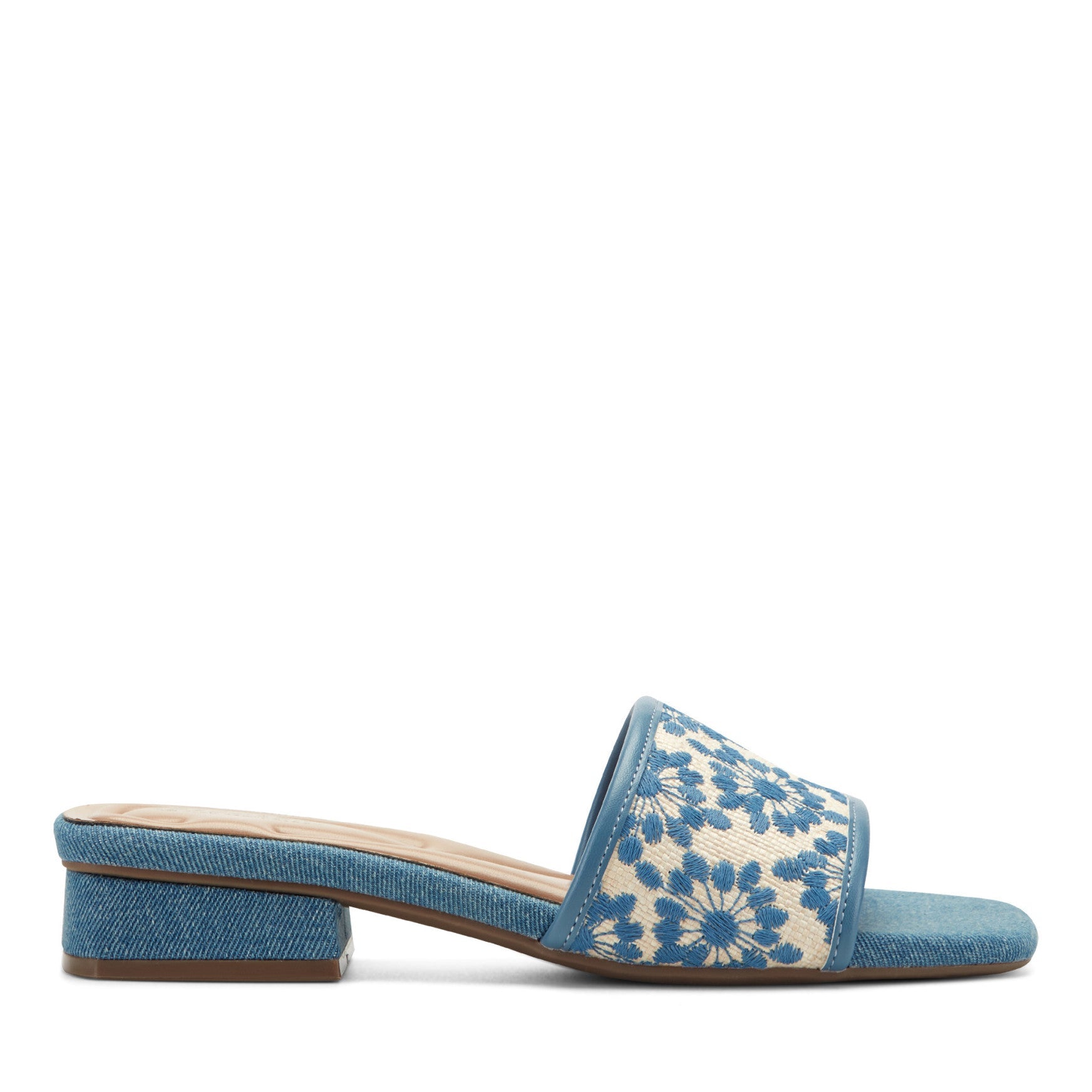 Easy Spirit Gianina Raffia Dress Sandals - Blue/Natural