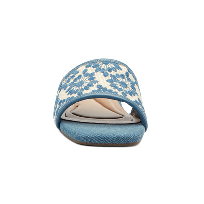 Easy Spirit Gianina Raffia Dress Sandals - Blue/Natural