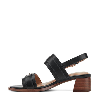 Easy Spirit Hadiya Block Heel Sandals - Black Leather