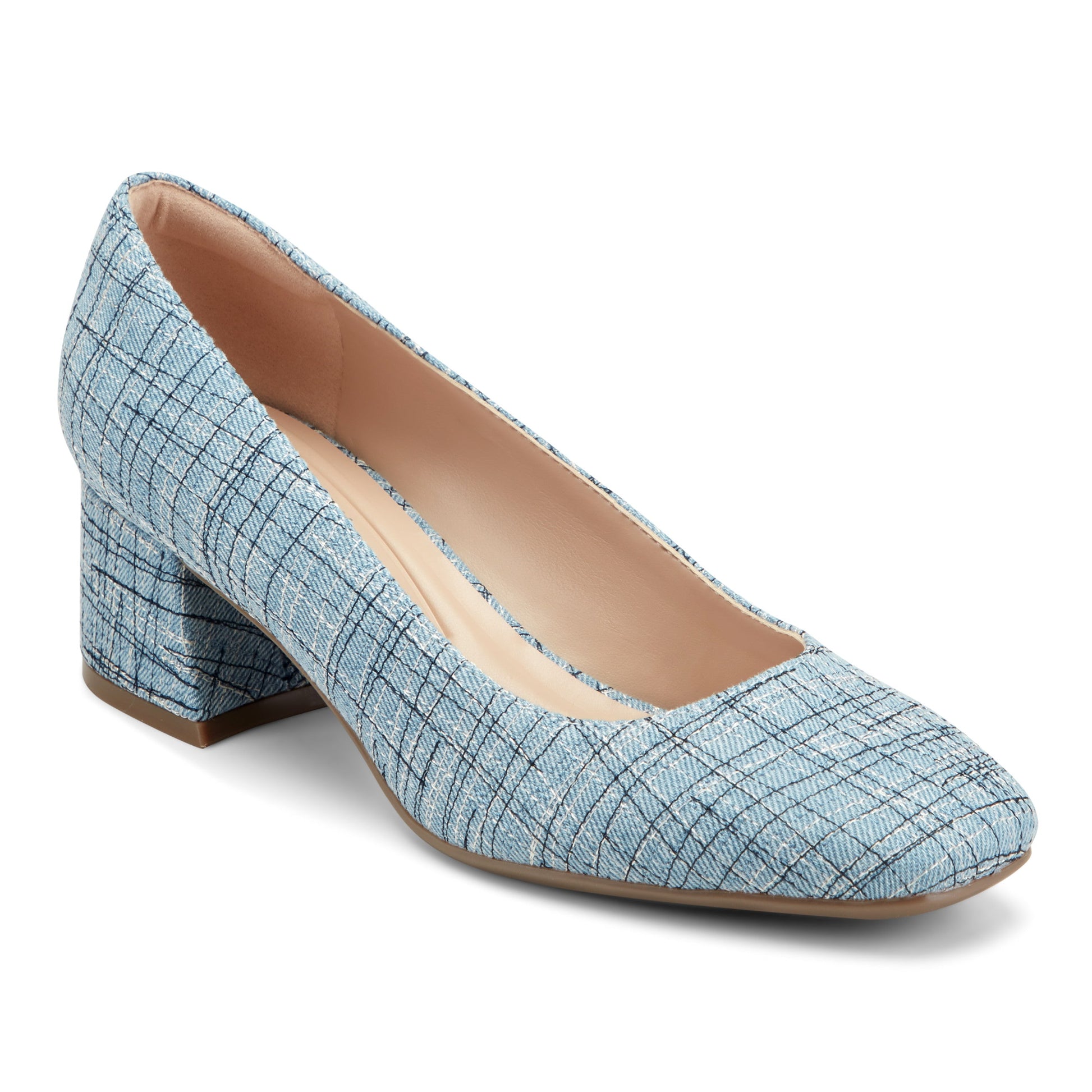 Easy Spirit Marelyn Block Heel Dress Pumps - Light Blue Multi