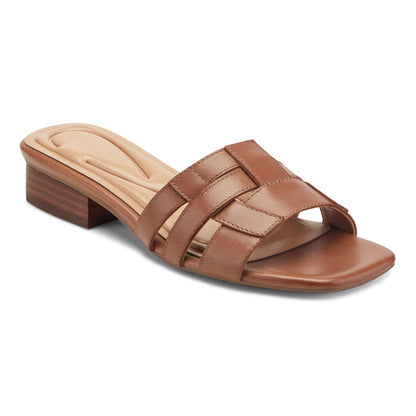 Easy Spirit Galanti Leather Dress Sandals - Brown Leather