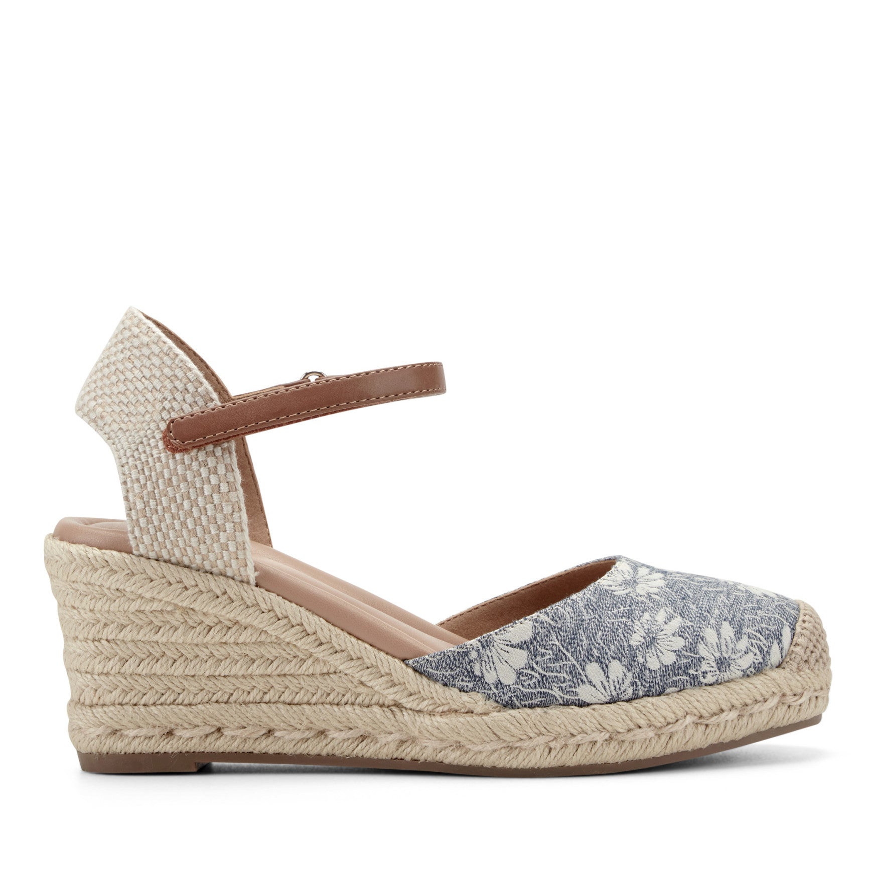 Easy Spirit Makaylie Wedge Heels - Blue Floral/Natural