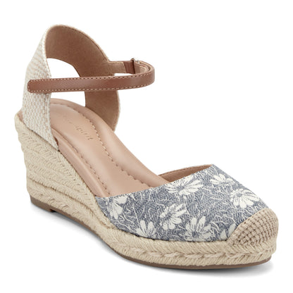 Easy Spirit Makaylie Wedge Heels - Blue Floral/Natural