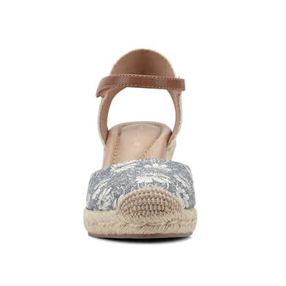 Easy Spirit Makaylie Wedge Heels - Blue Floral/Natural