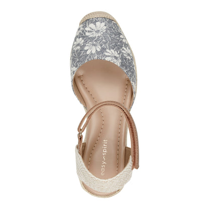 Easy Spirit Makaylie Wedge Heels - Blue Floral/Natural