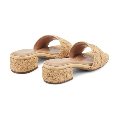 Easy Spirit Rosario Raffia Dress Sandals - Light Natural