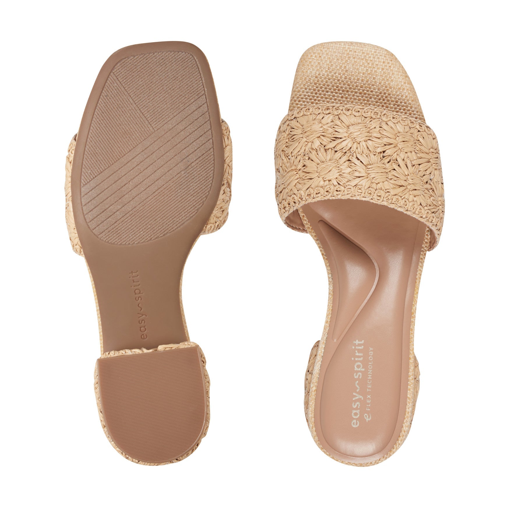 Easy Spirit Rosario Raffia Dress Sandals - Light Natural
