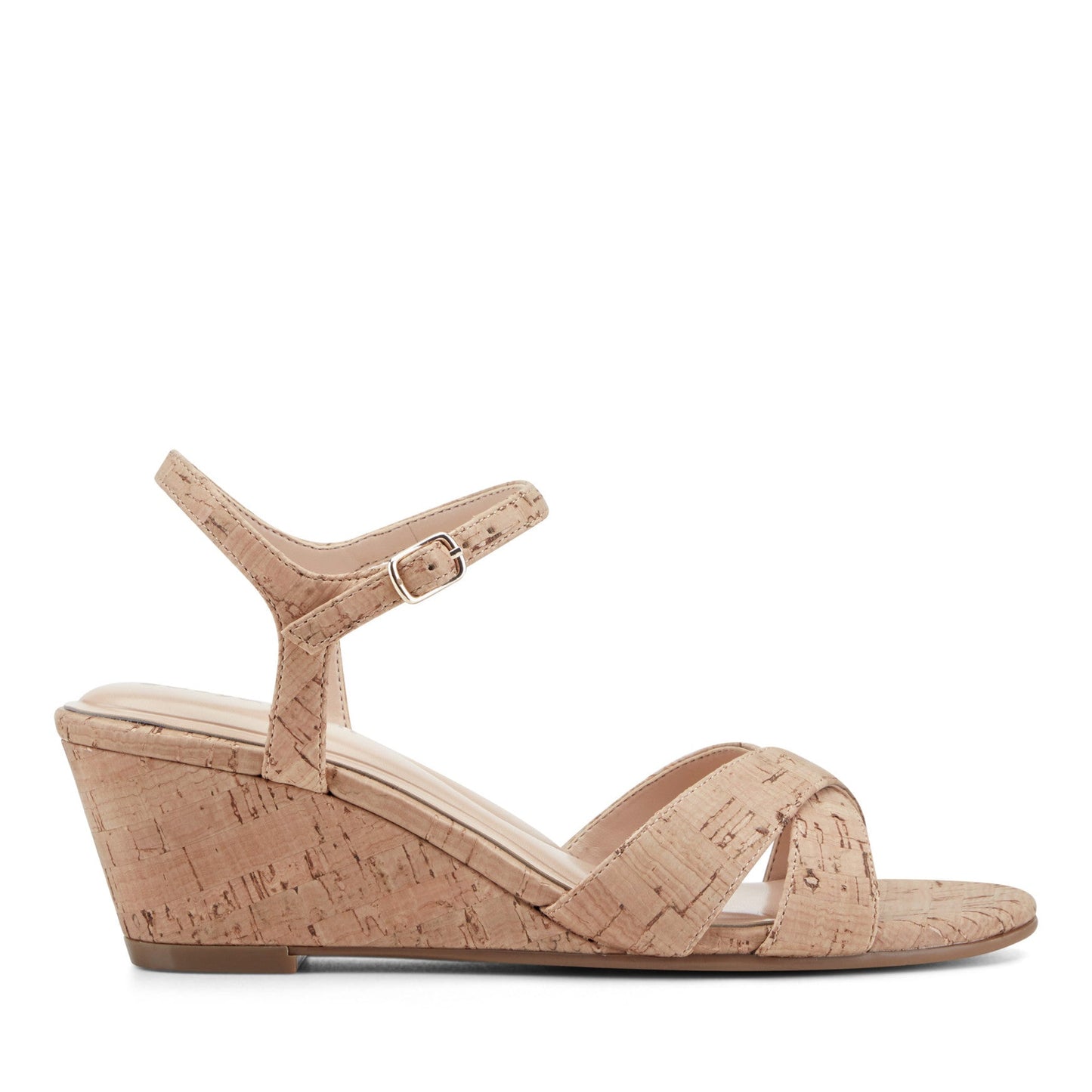 Easy Spirit Noya Dress Wedge Sandals - Medium Natural Cork