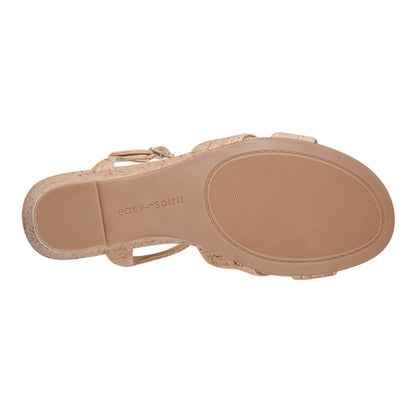 Easy Spirit Noya Dress Wedge Sandals - Medium Natural Cork