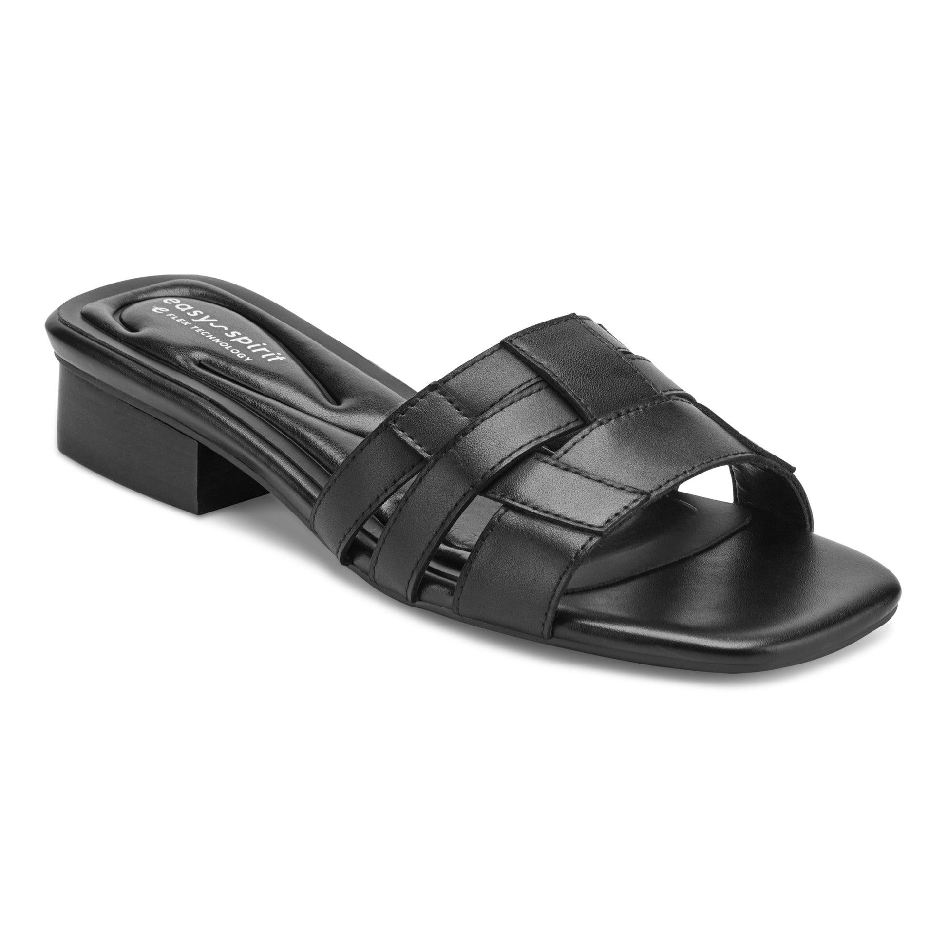 Easy Spirit Galanti Leather Dress Sandals - Black Leather