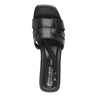 Easy Spirit Galanti Leather Dress Sandals - Black Leather