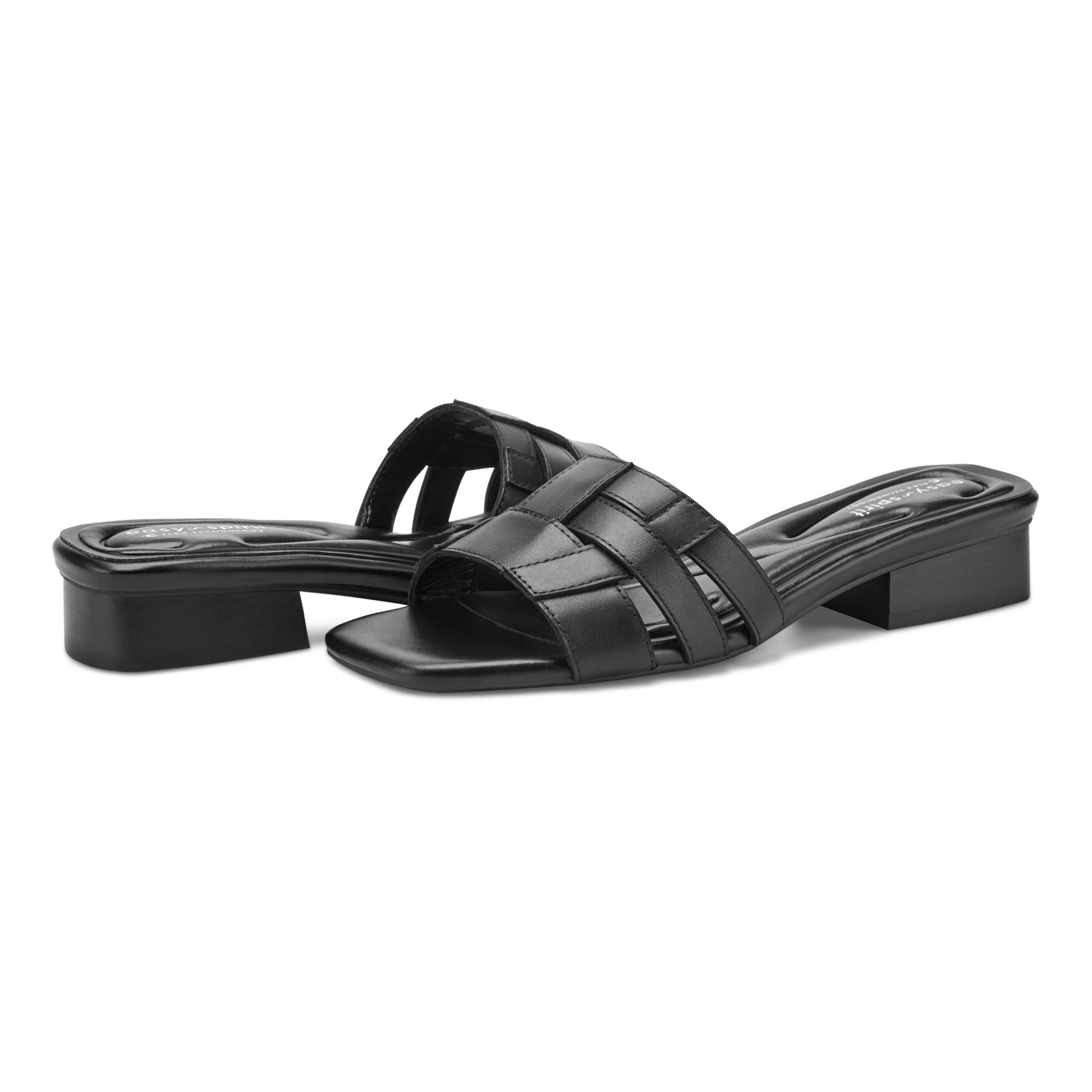 Easy Spirit Galanti Leather Dress Sandals - Black Leather