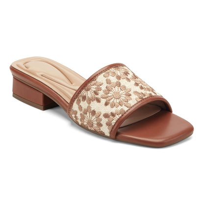 Easy Spirit Gianina Raffia Dress Sandals - Medium Brown/Natural