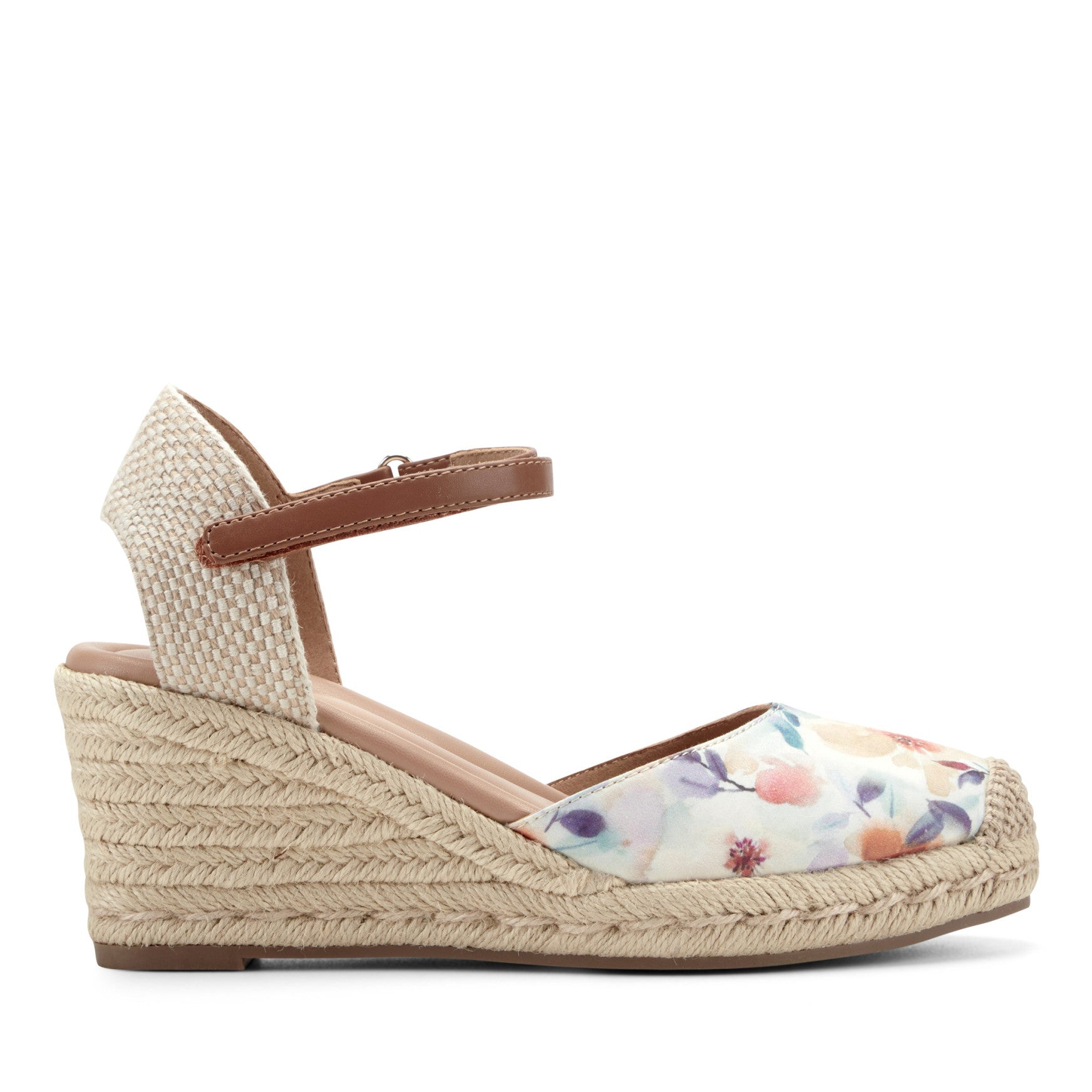 Easy Spirit Makaylie Wedge Heels - Floral/Natural Multi