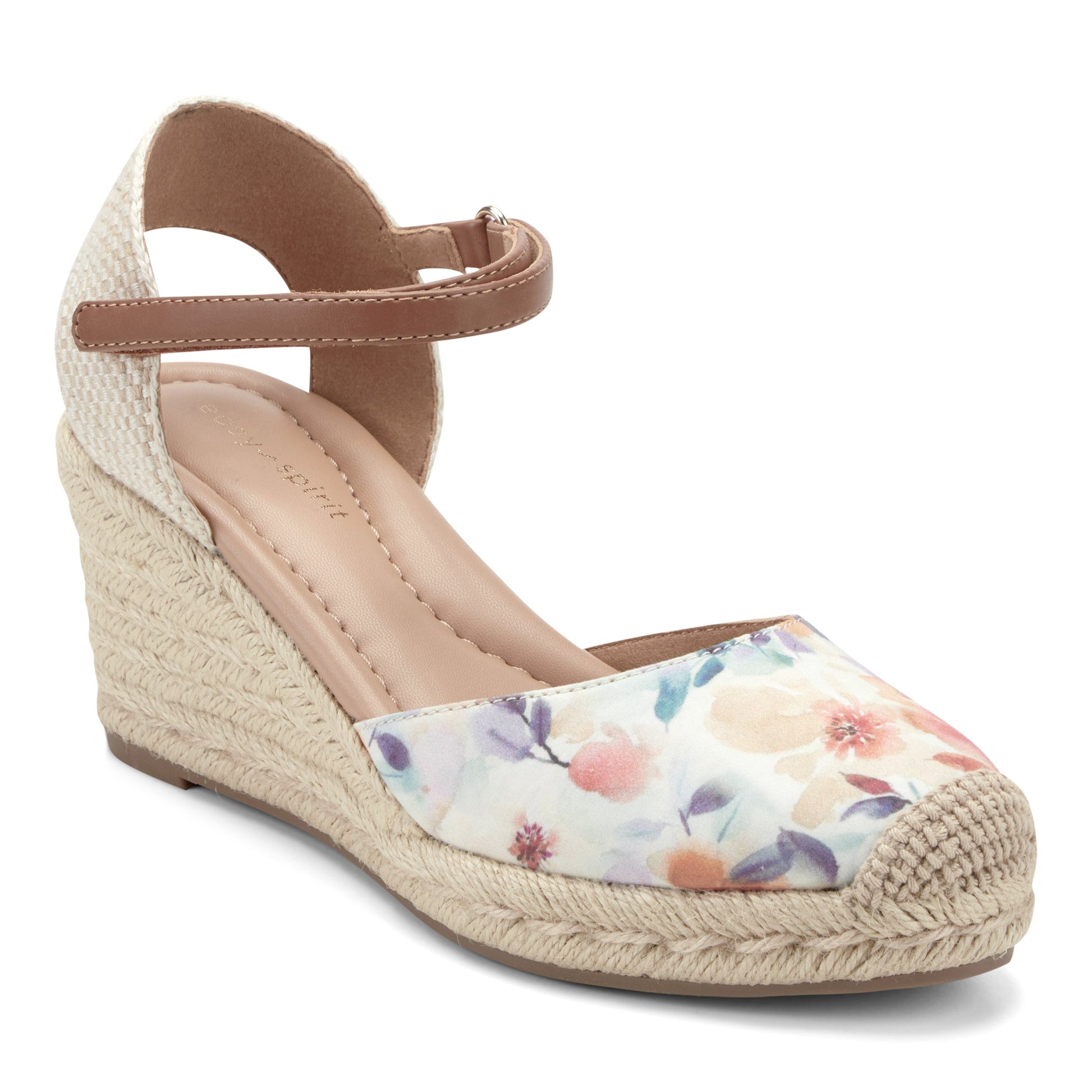 Easy Spirit Makaylie Wedge Heels - Floral/Natural Multi