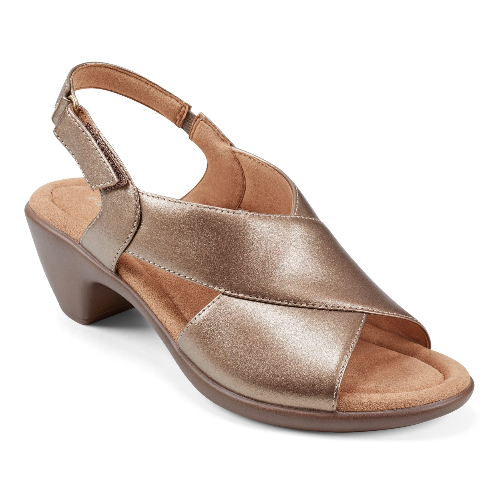 Easy Spirit Chantal Casual Heeled Sandals - Bronze Pearlized