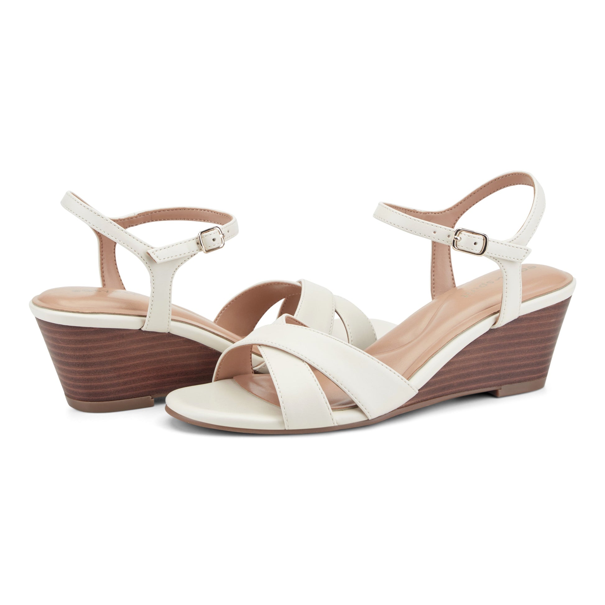 Easy Spirit Noya Dress Wedge Sandals - Ivory