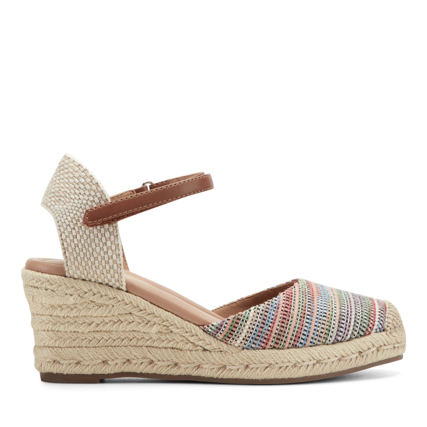 Easy Spirit Makaylie Wedge Heels - Striped/Natural Multi