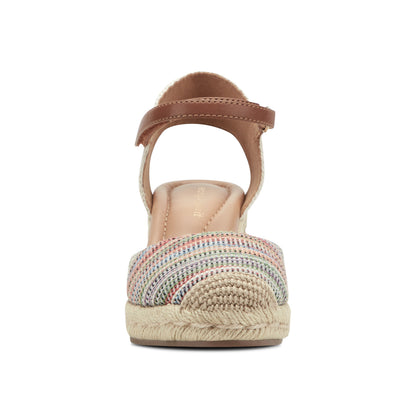 Easy Spirit Makaylie Wedge Heels - Striped/Natural Multi