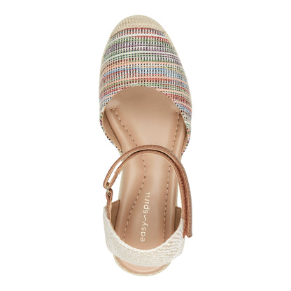Easy Spirit Makaylie Wedge Heels - Striped/Natural Multi