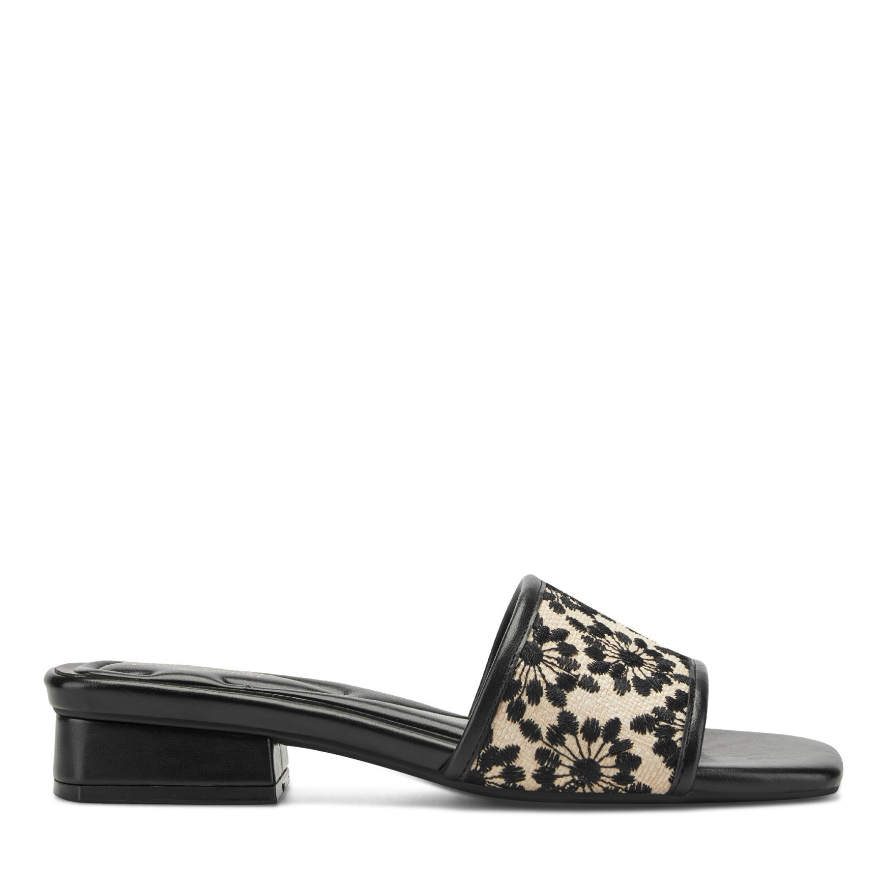 Easy Spirit Gianina Raffia Dress Sandals - Black/Natural