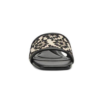 Easy Spirit Gianina Raffia Dress Sandals - Black/Natural