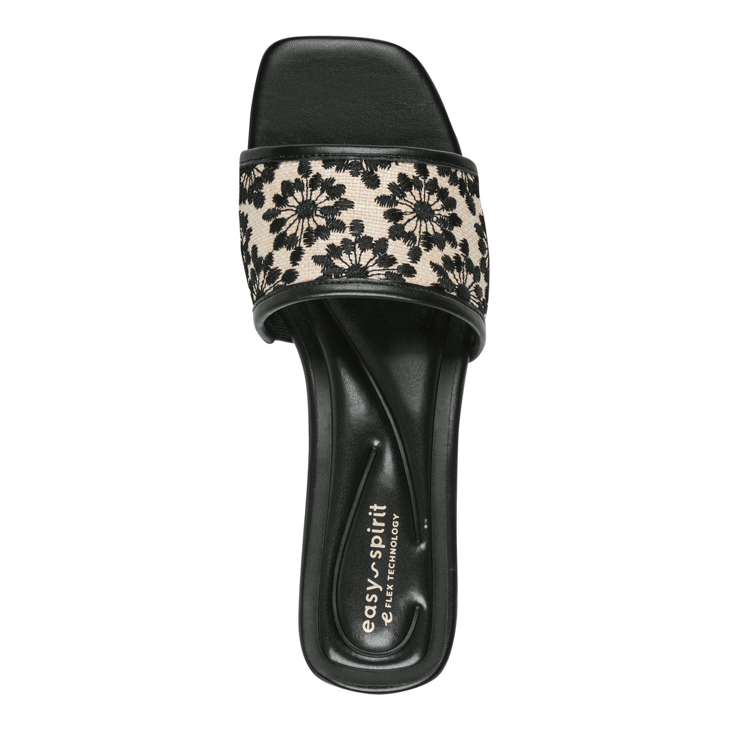 Easy Spirit Gianina Raffia Dress Sandals - Black/Natural
