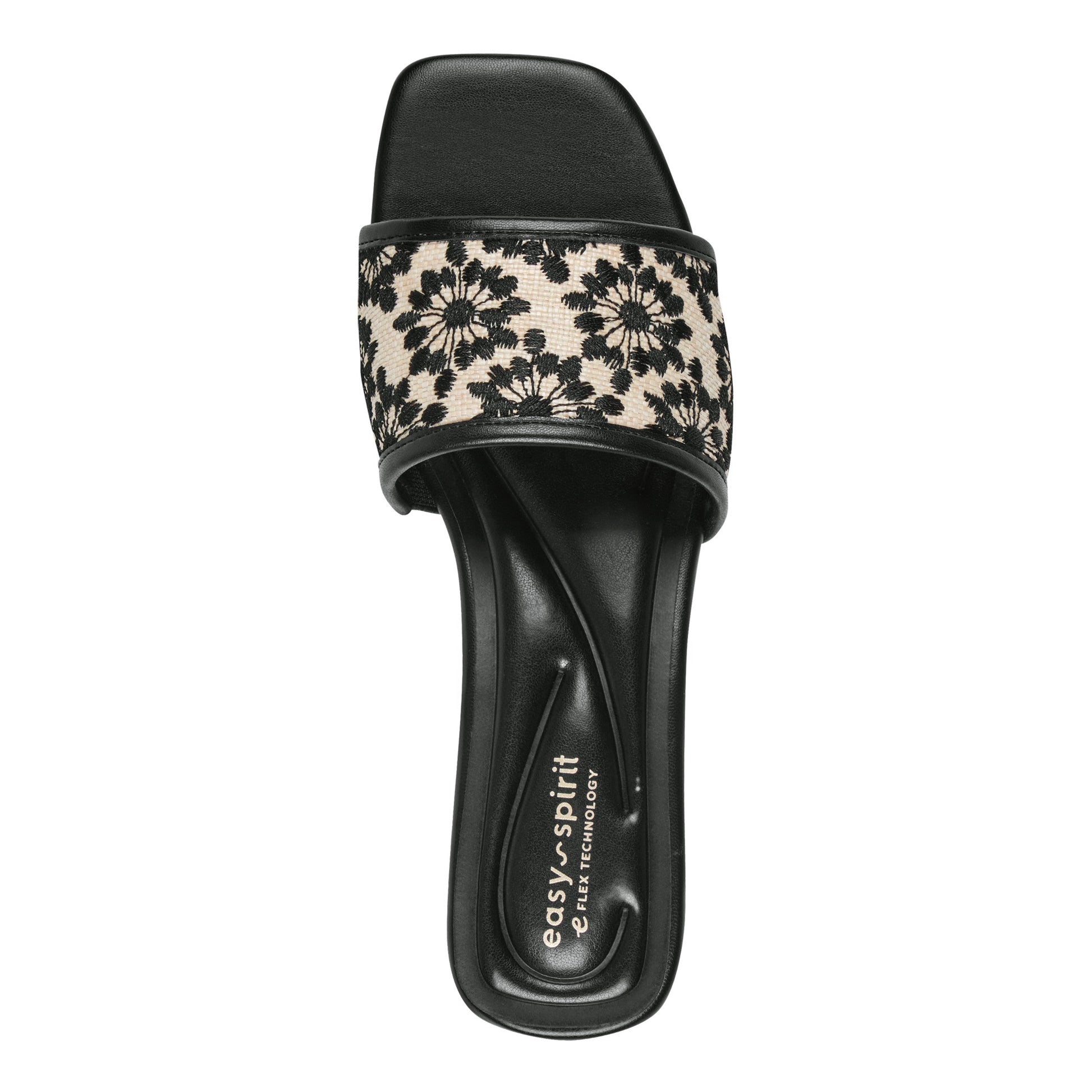Easy Spirit Gianina Raffia Dress Sandals - Black/Natural