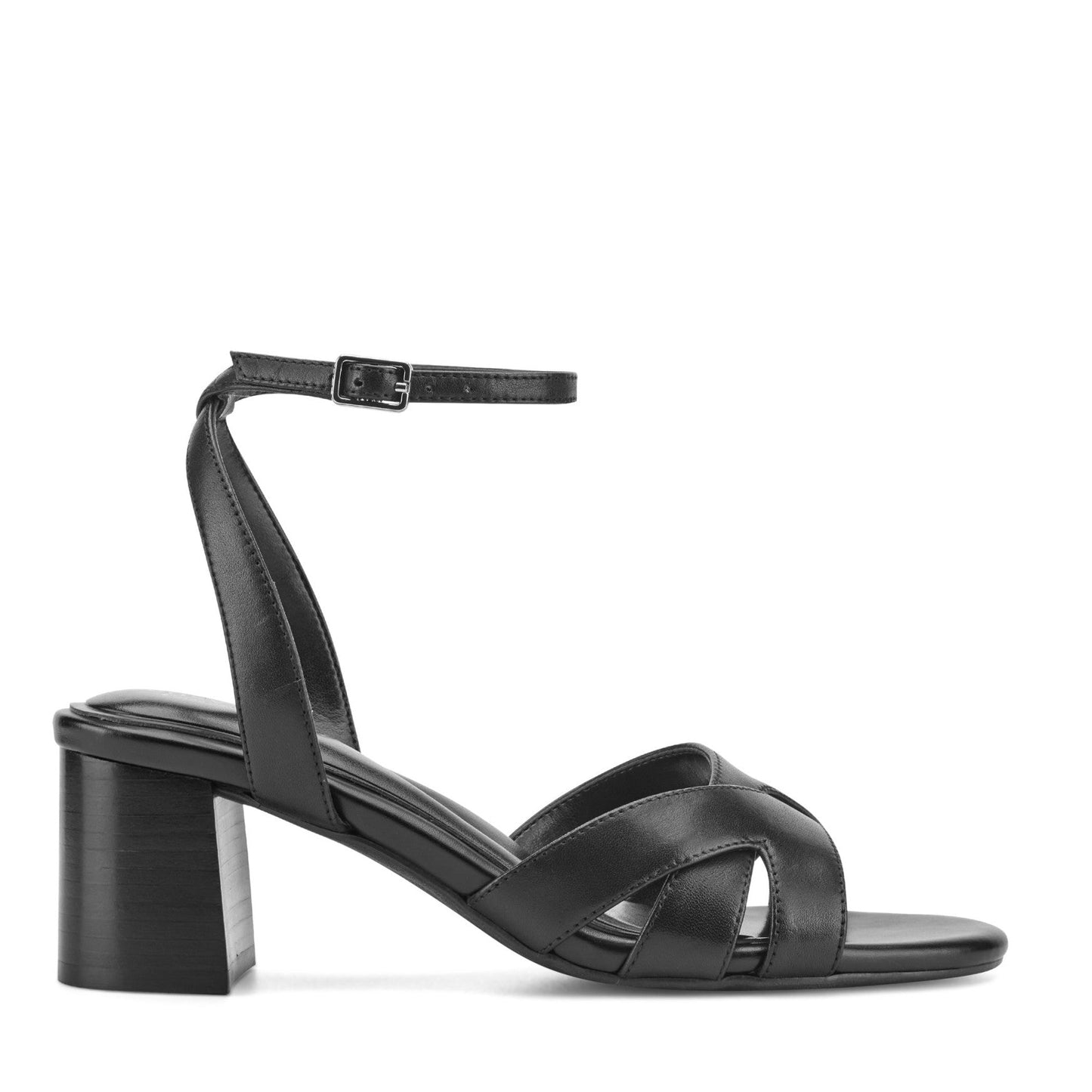 Easy Spirit Delicia Block Heel Dress Sandals - Black Leather