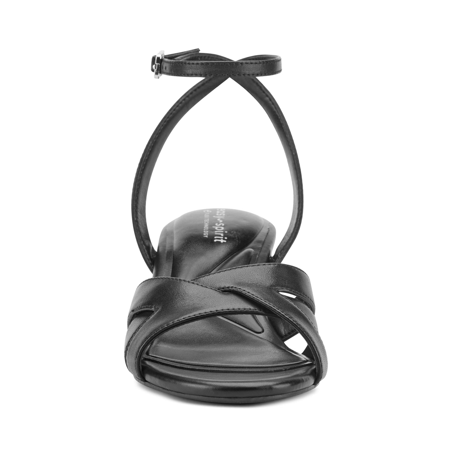 Easy Spirit Delicia Block Heel Dress Sandals - Black Leather