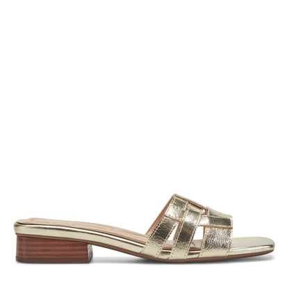 Easy Spirit Galanti Leather Dress Sandals - Gold Leather